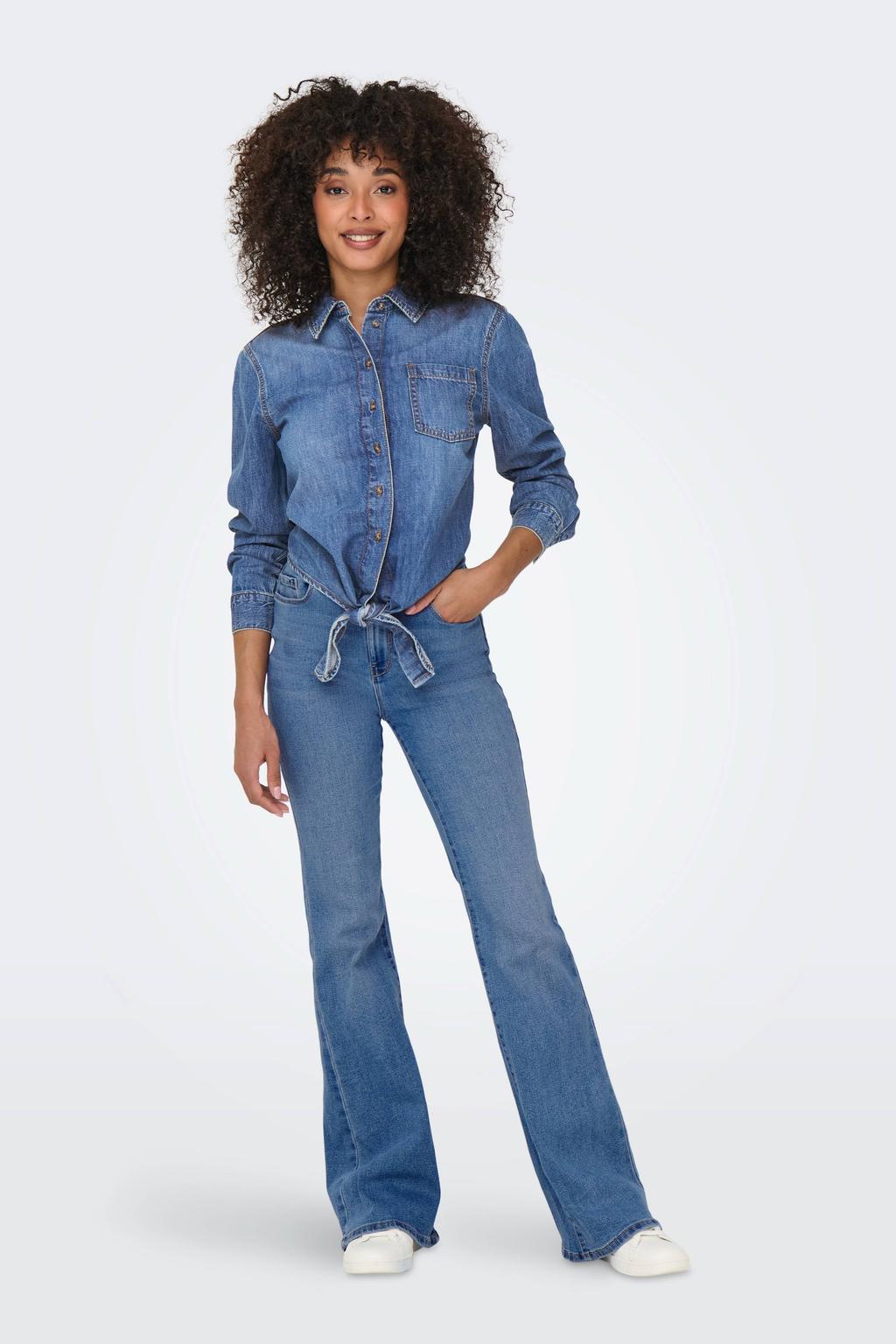 ONLY high waist flared jeans ONLHENNI light blue denim
