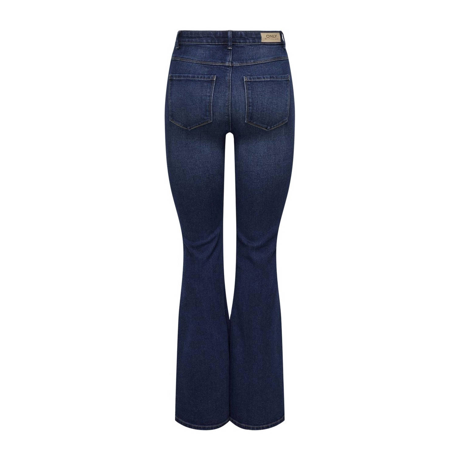 ONLY high waist flared jeans ONLHENNI dark blue denim rinse