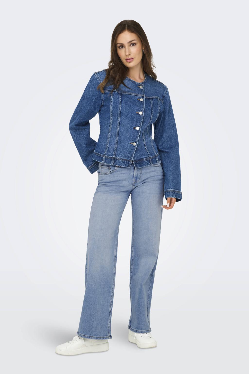 ONLY low waist wide leg jeans ONLJUDY light blue denim