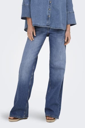 low waist wide leg jeans ONLJUDY medium blue denim