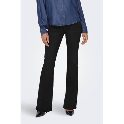 ONLY high waist flared jeans ONLHENNI black denim afbeelding