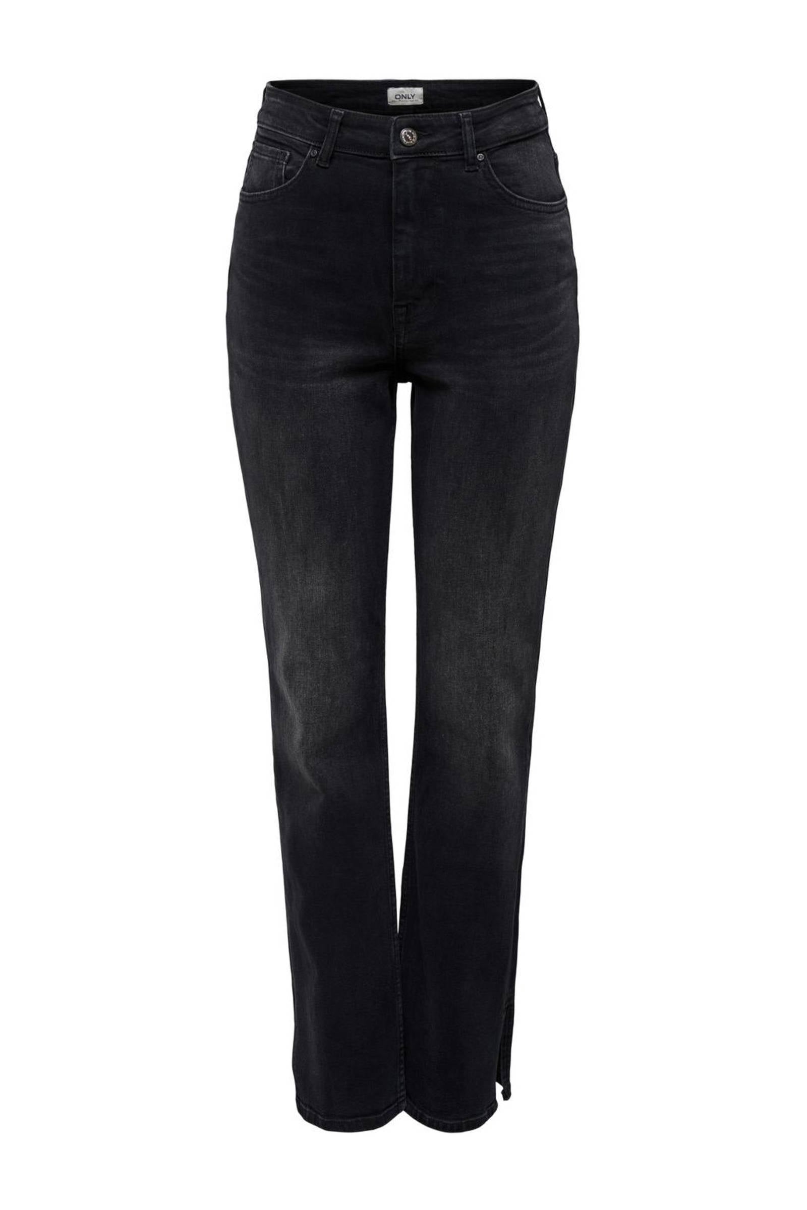 ONLY high waist straight leg jeans ONLBILLIE black denim | wehkamp