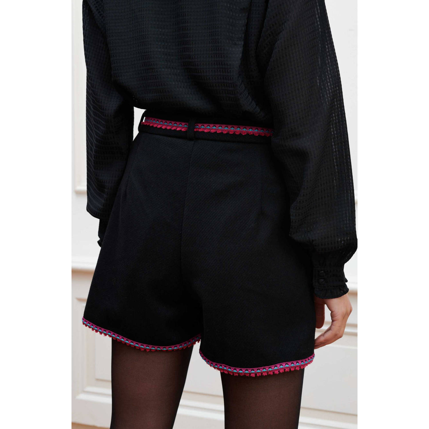Lofty Manner high waist regular fit short zwart roze blauw