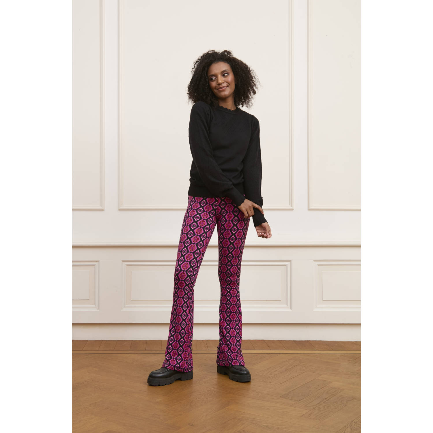 Lofty Manner flared broek met all over print