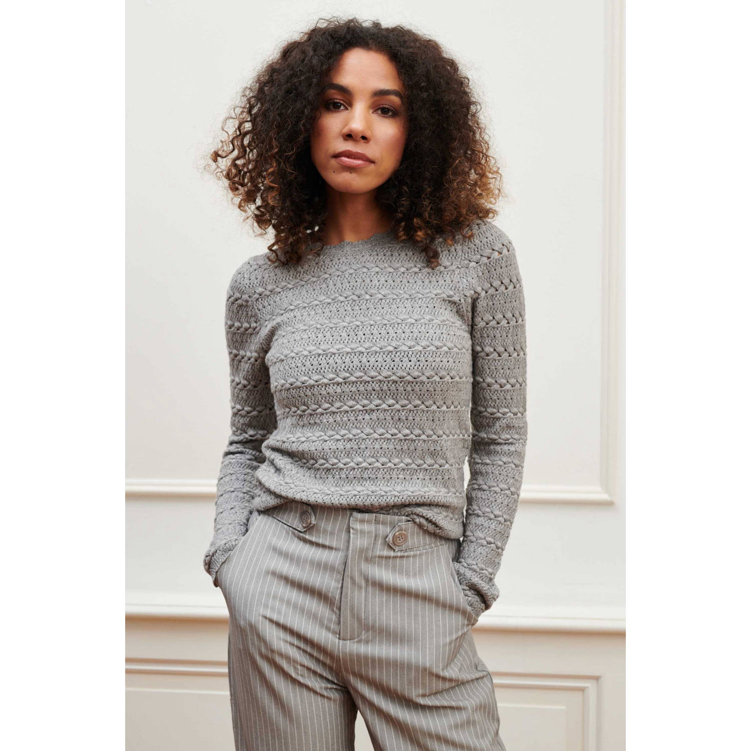 Lofty Manner Marla Pullover Sweater Gray Dames