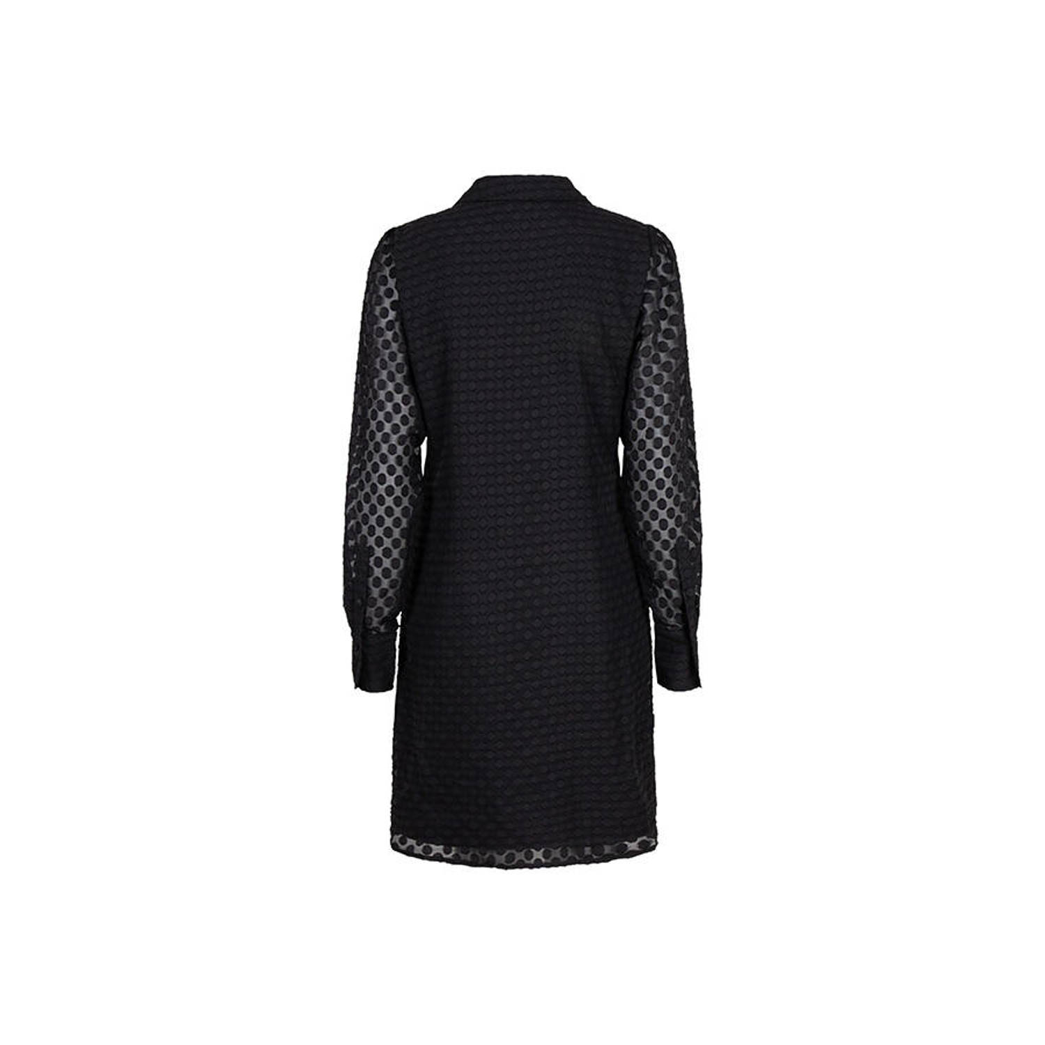 Lofty Manner blousejurk met stippen zwart