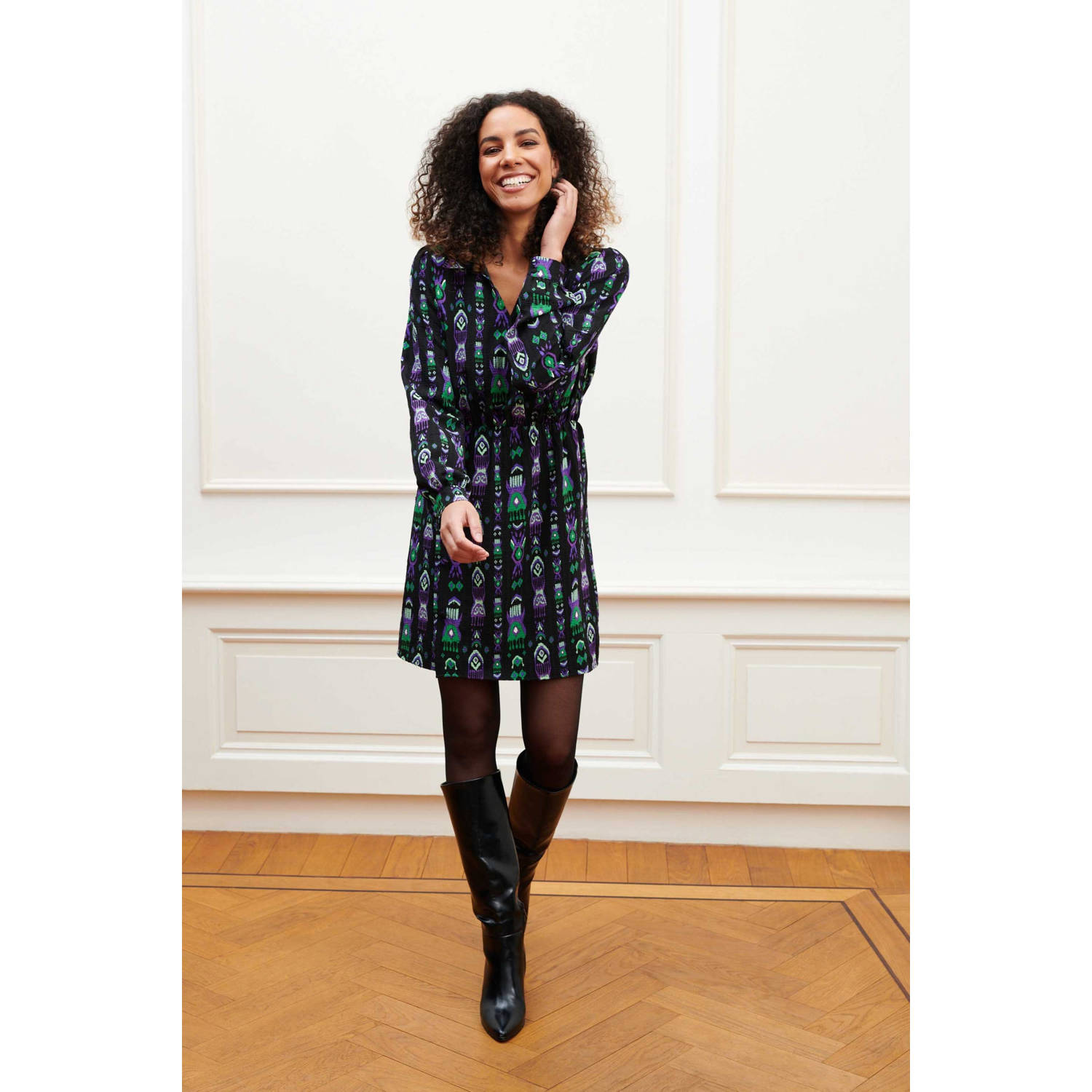 Lofty Manner blousejurk met grafische print multi