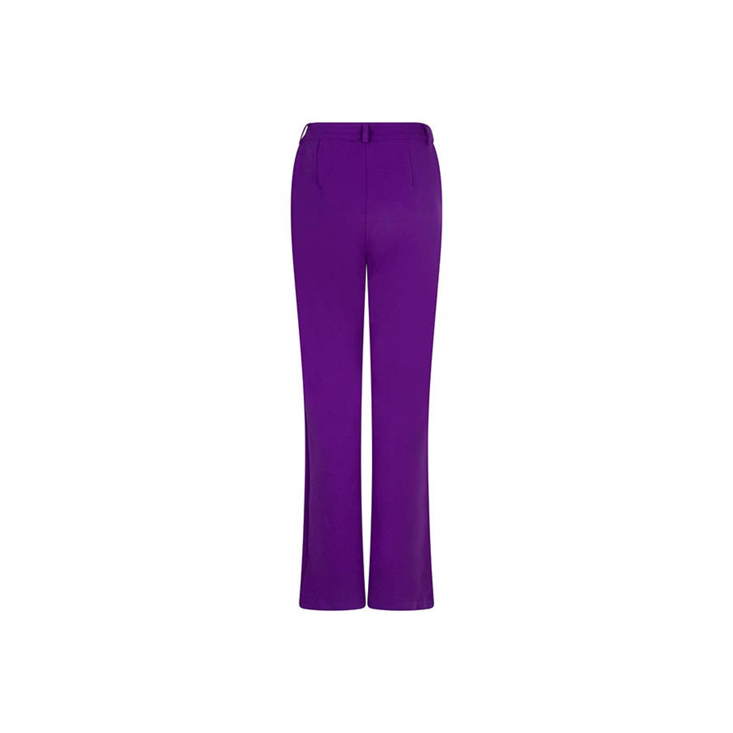 Lofty Manner high waist straight fit broek paars