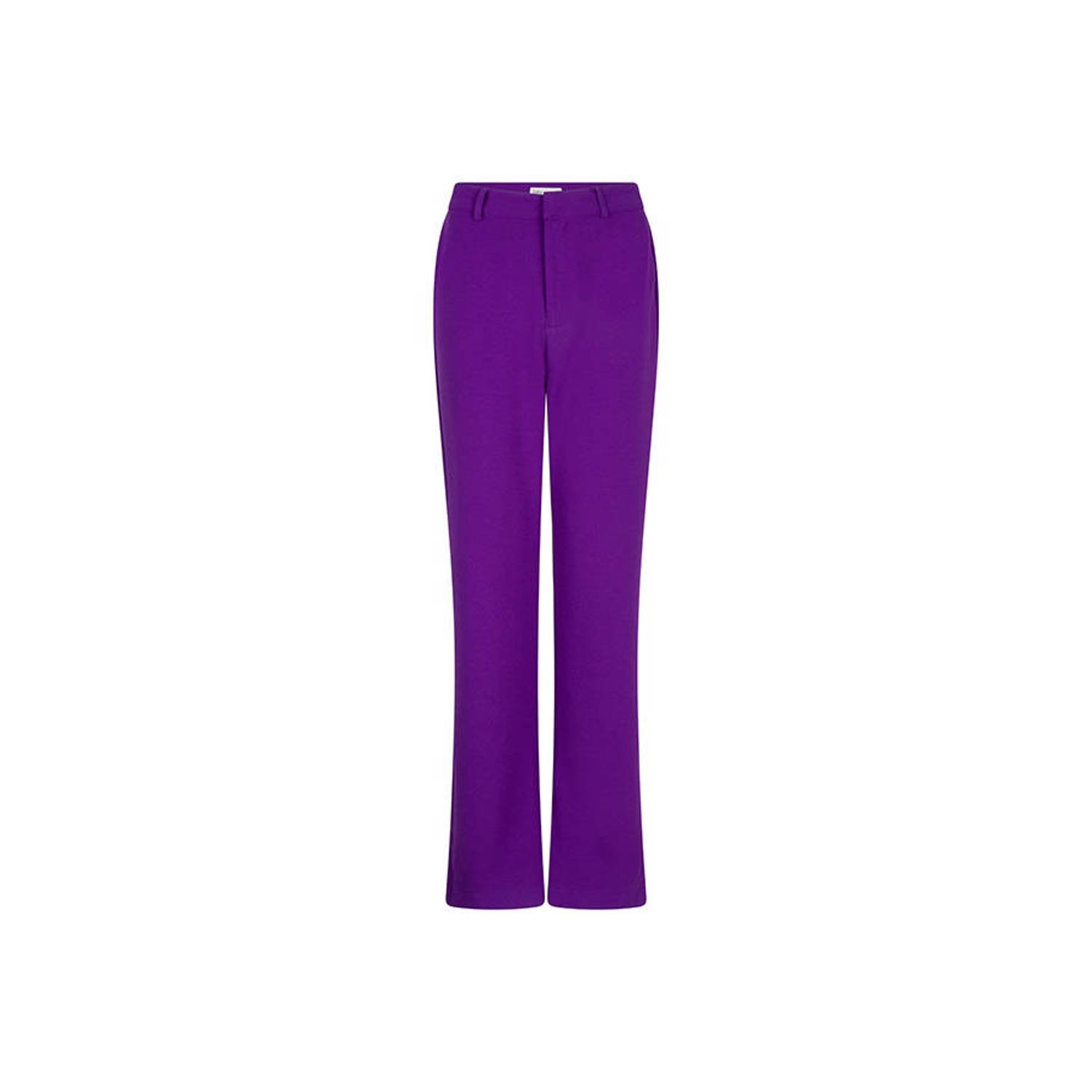 Lofty Manner high waist straight fit broek paars