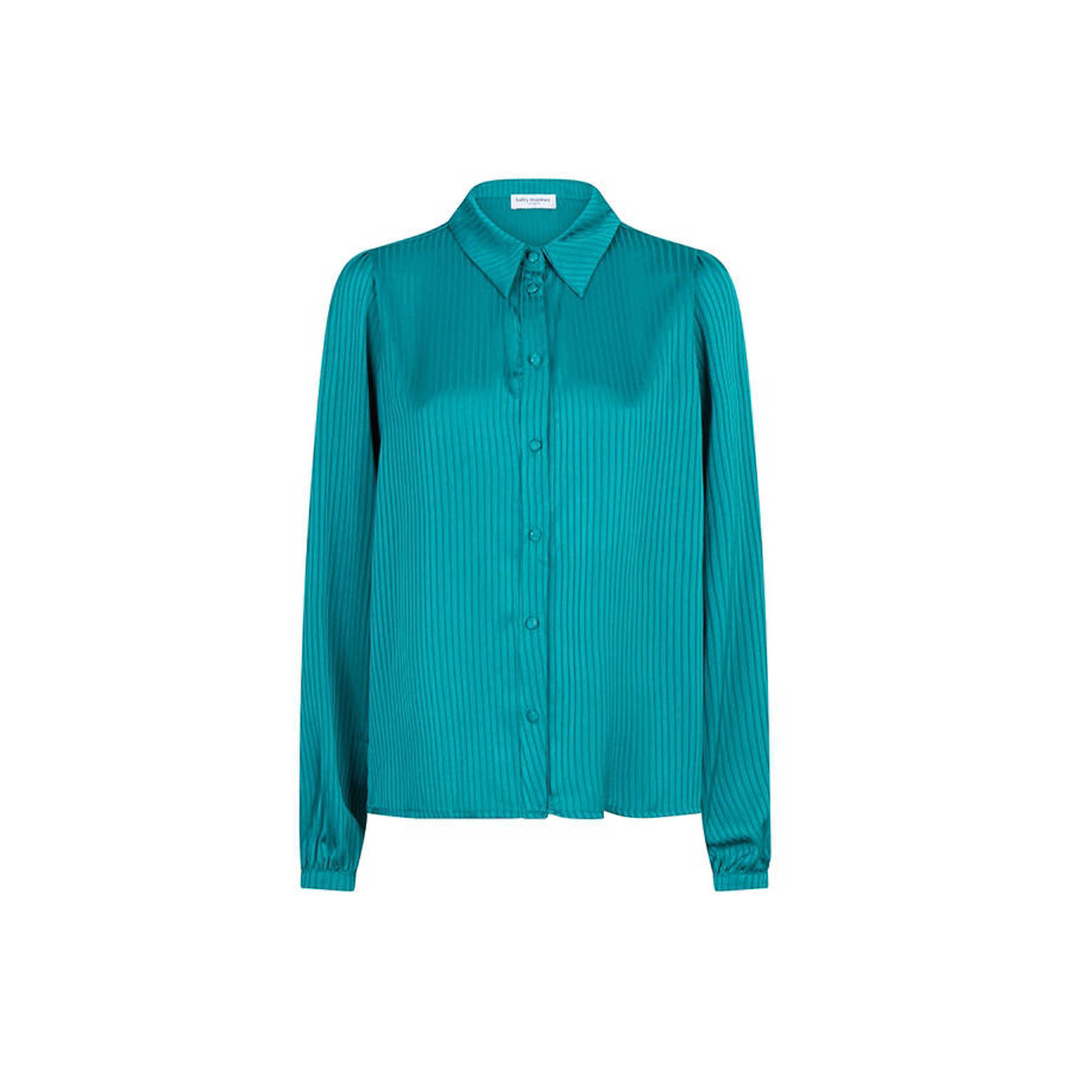 Lofty Manner blouse met ingebreid patroon blauw