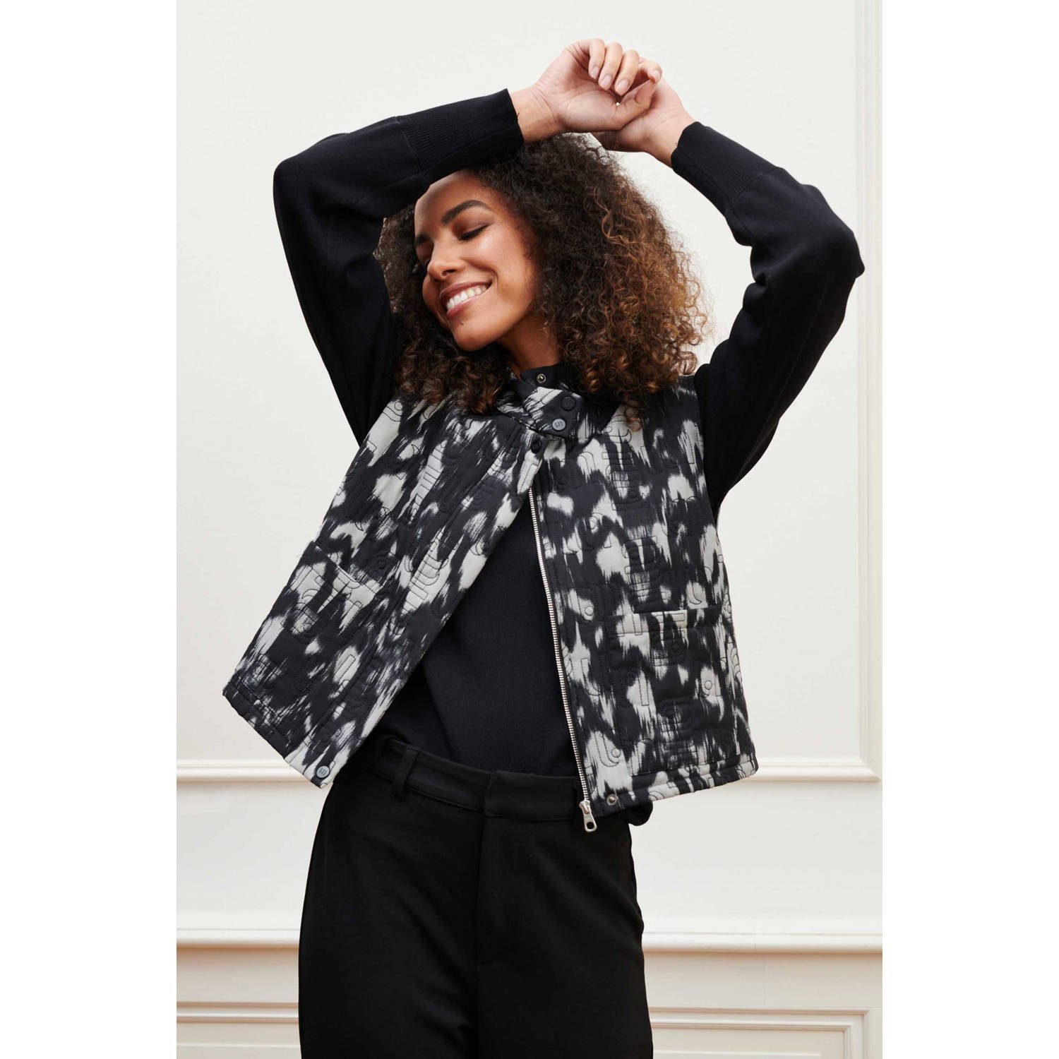 Lofty Manner high waist flared broek zwart