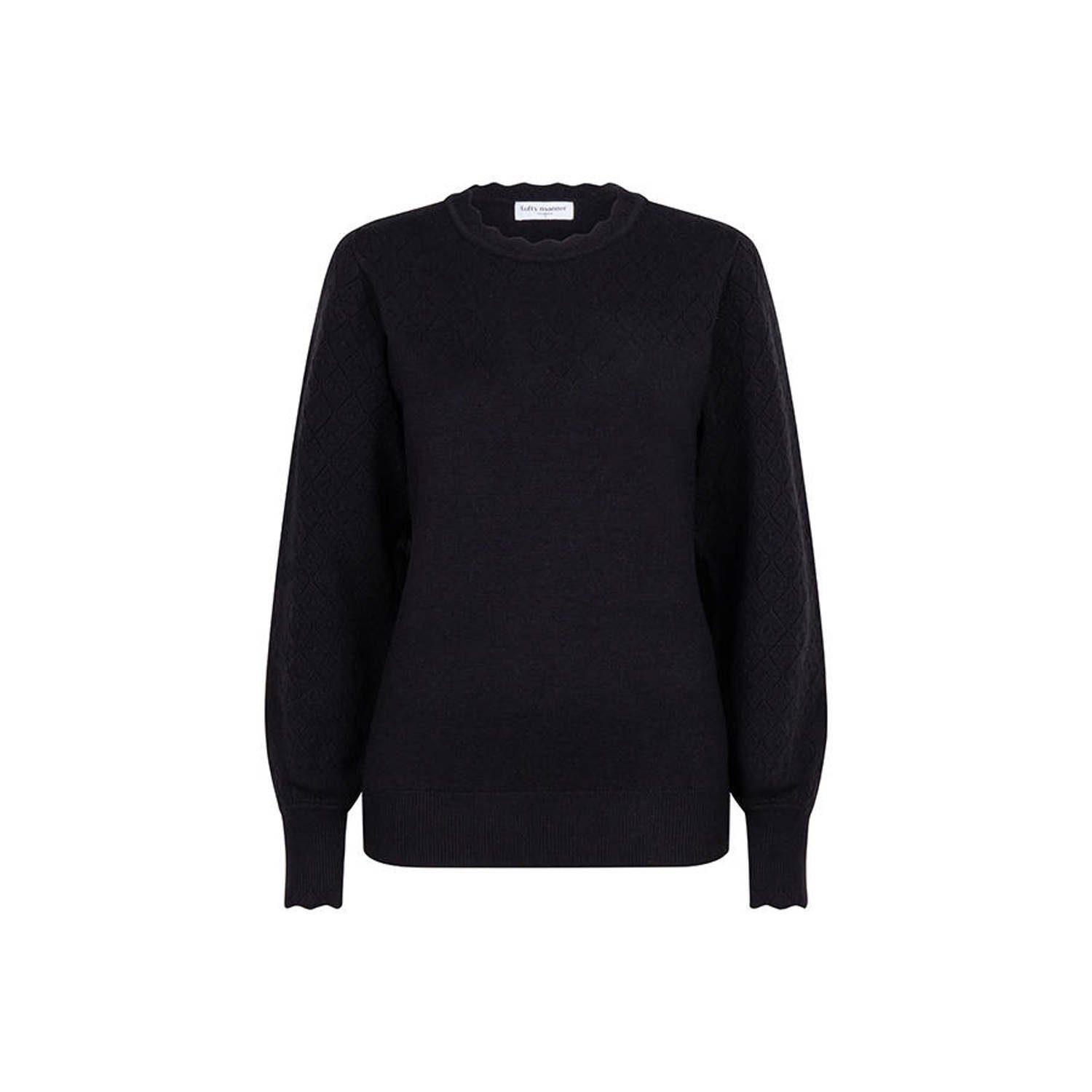 Lofty Manner Romy Sweater in Trendy Stijl Black Dames