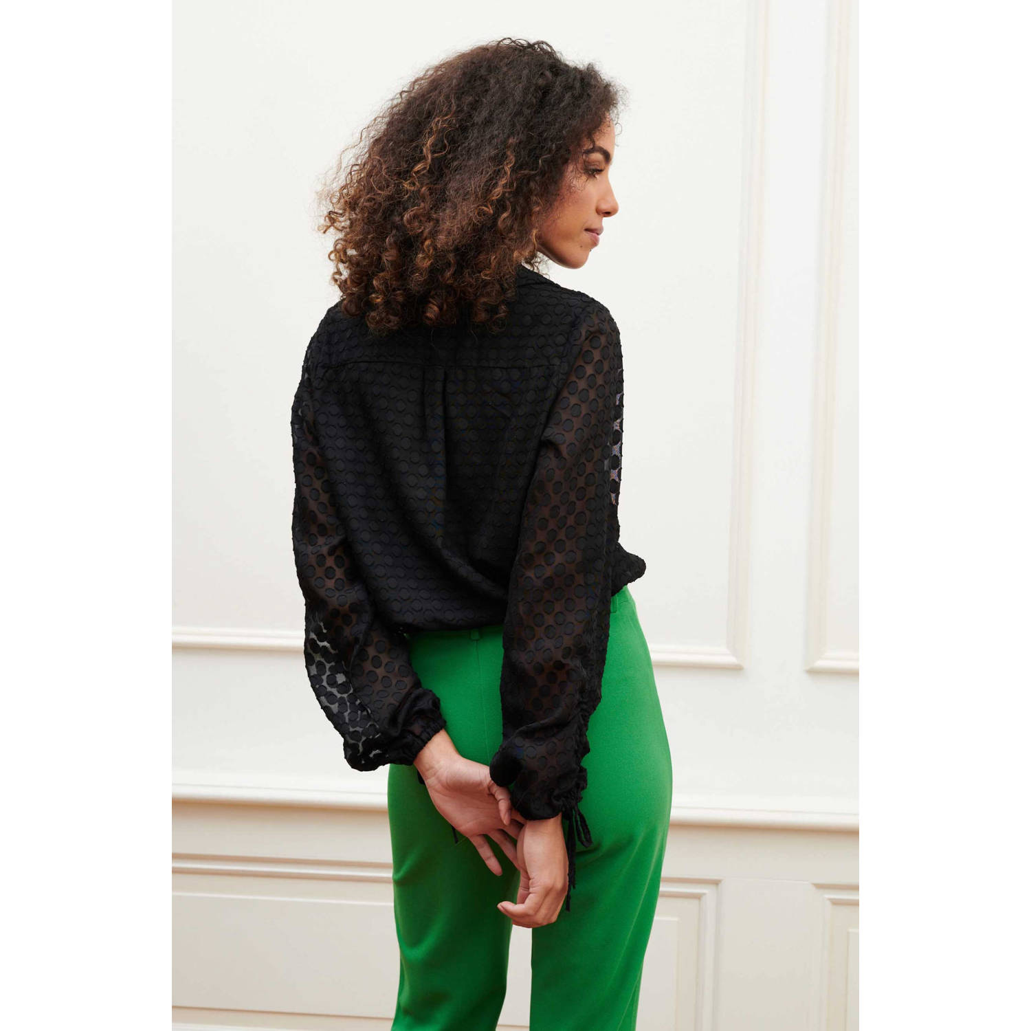 Lofty Manner blouse met stippen zwart
