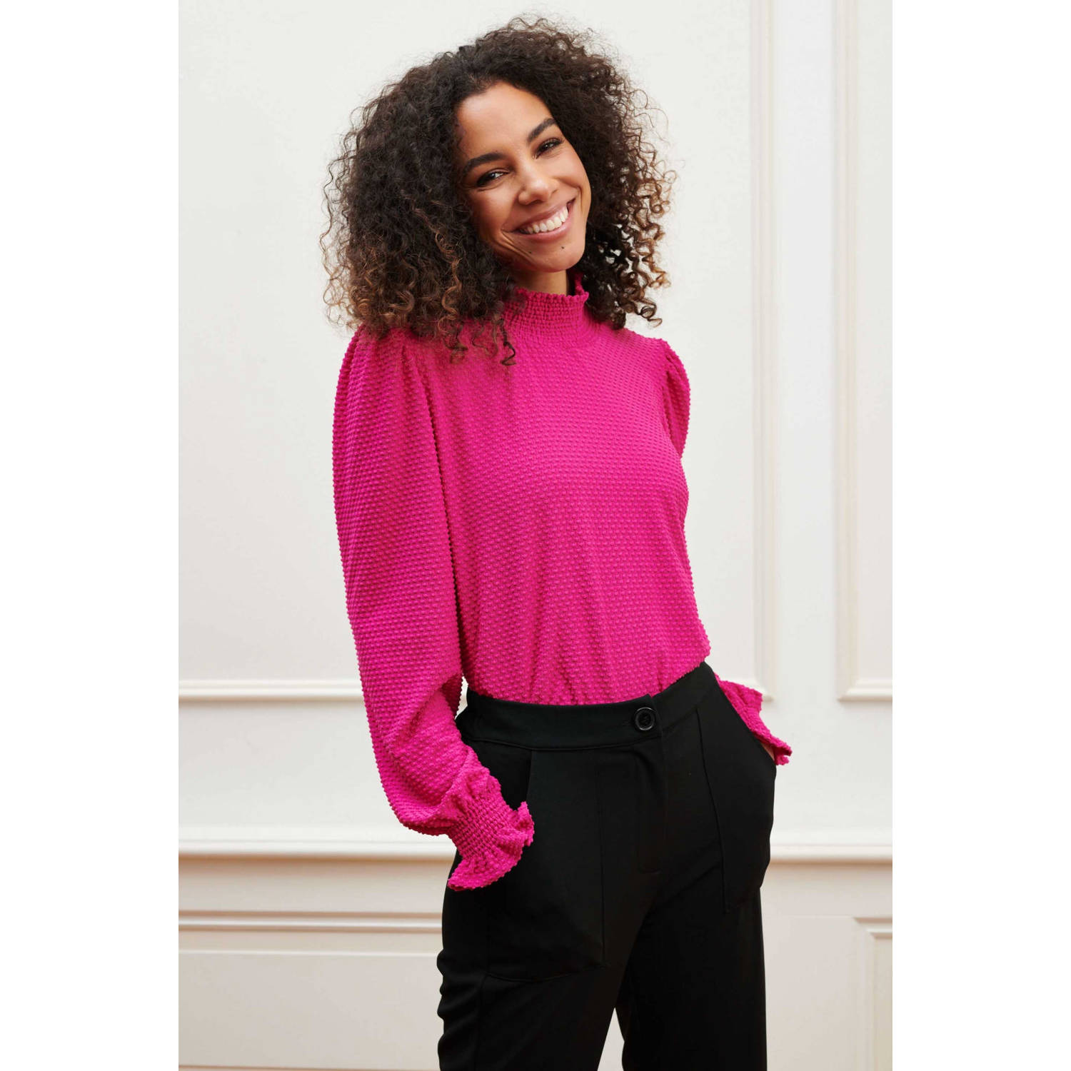 Lofty Manner Herenah Blouse met Lange Mouwen Pink Dames