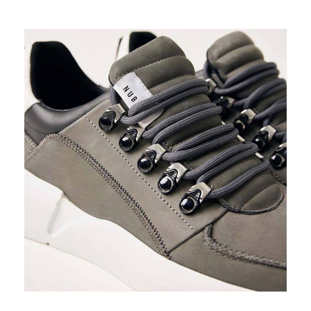 Nubikk Roque Roman leren sneakers donkergrijs wehkamp