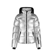 thumbnail: Zilverkleurige dames NIKKIE ski-jack Gstaad van polyamide met ritssluiting