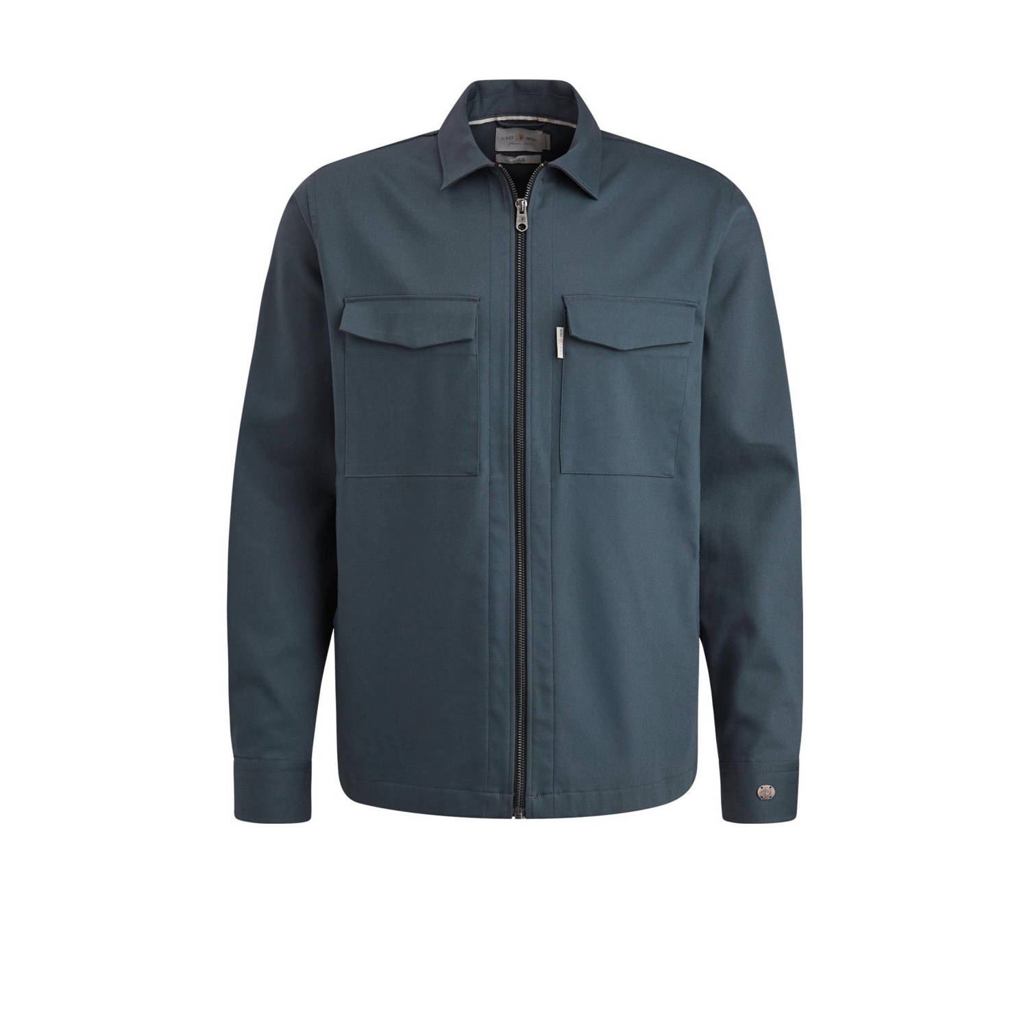 Cast Iron regular fit overshirt blauw