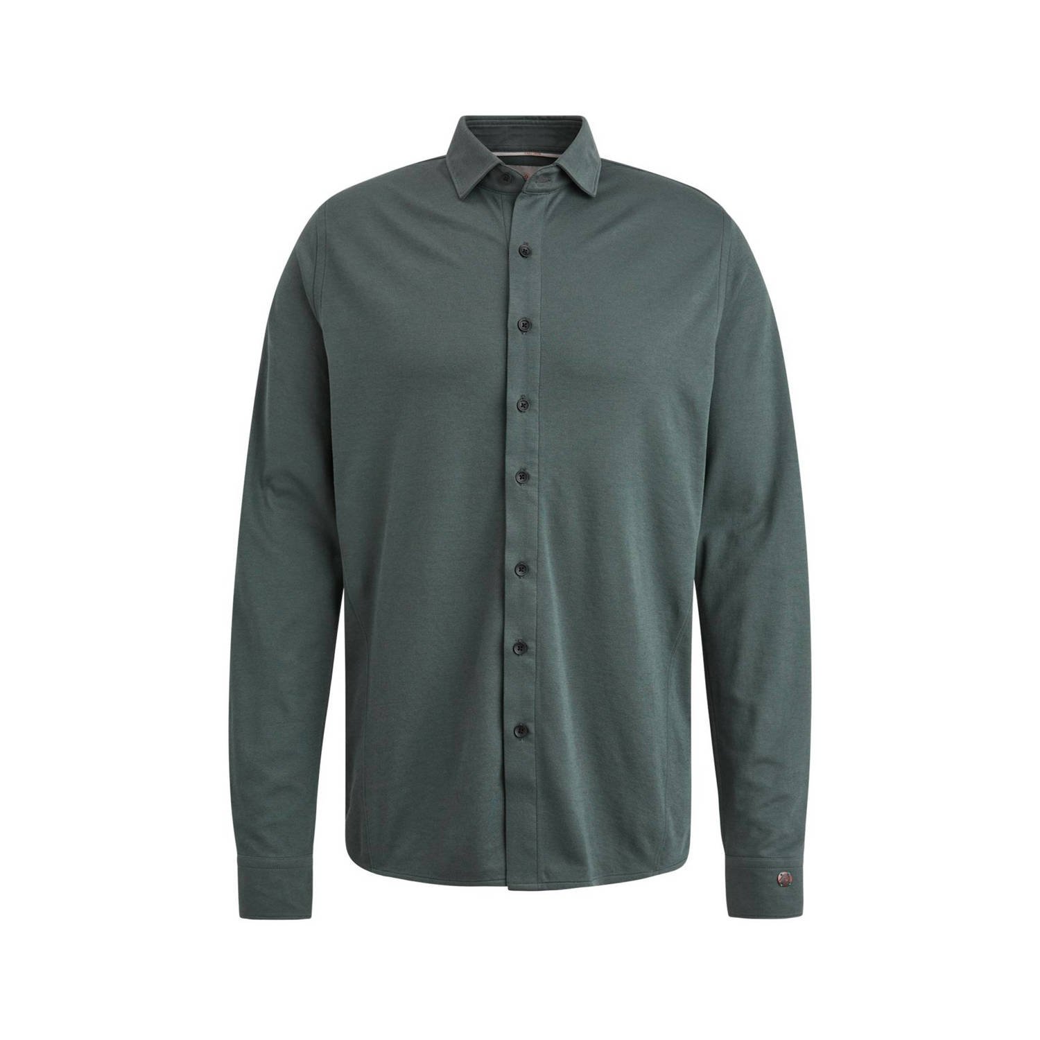 CAST IRON Heren Overhemden Long Sleeve Shirt Cf Tec Tone Interlock Jersey Groen