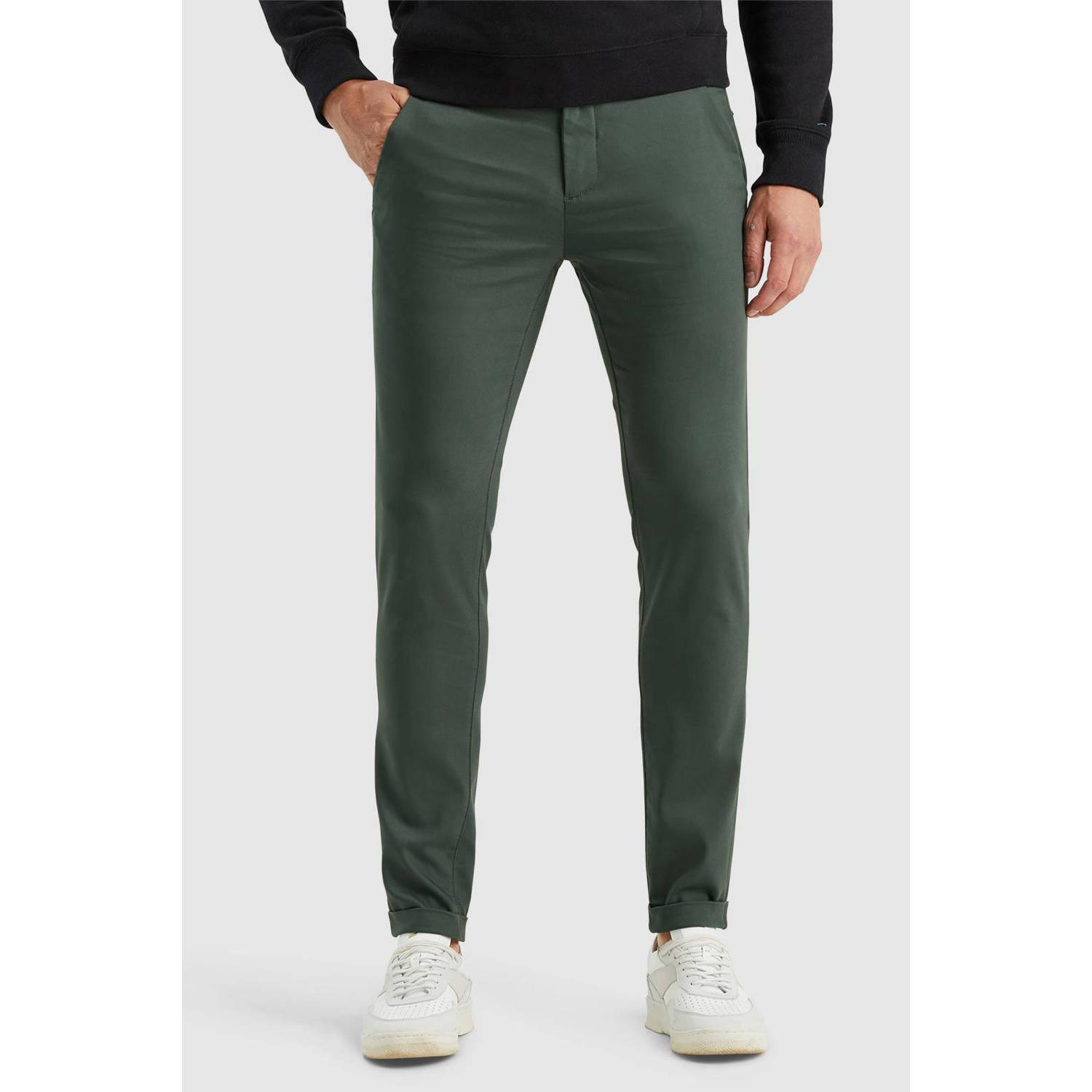 Cast Iron slim fit chino RISER donkergroen
