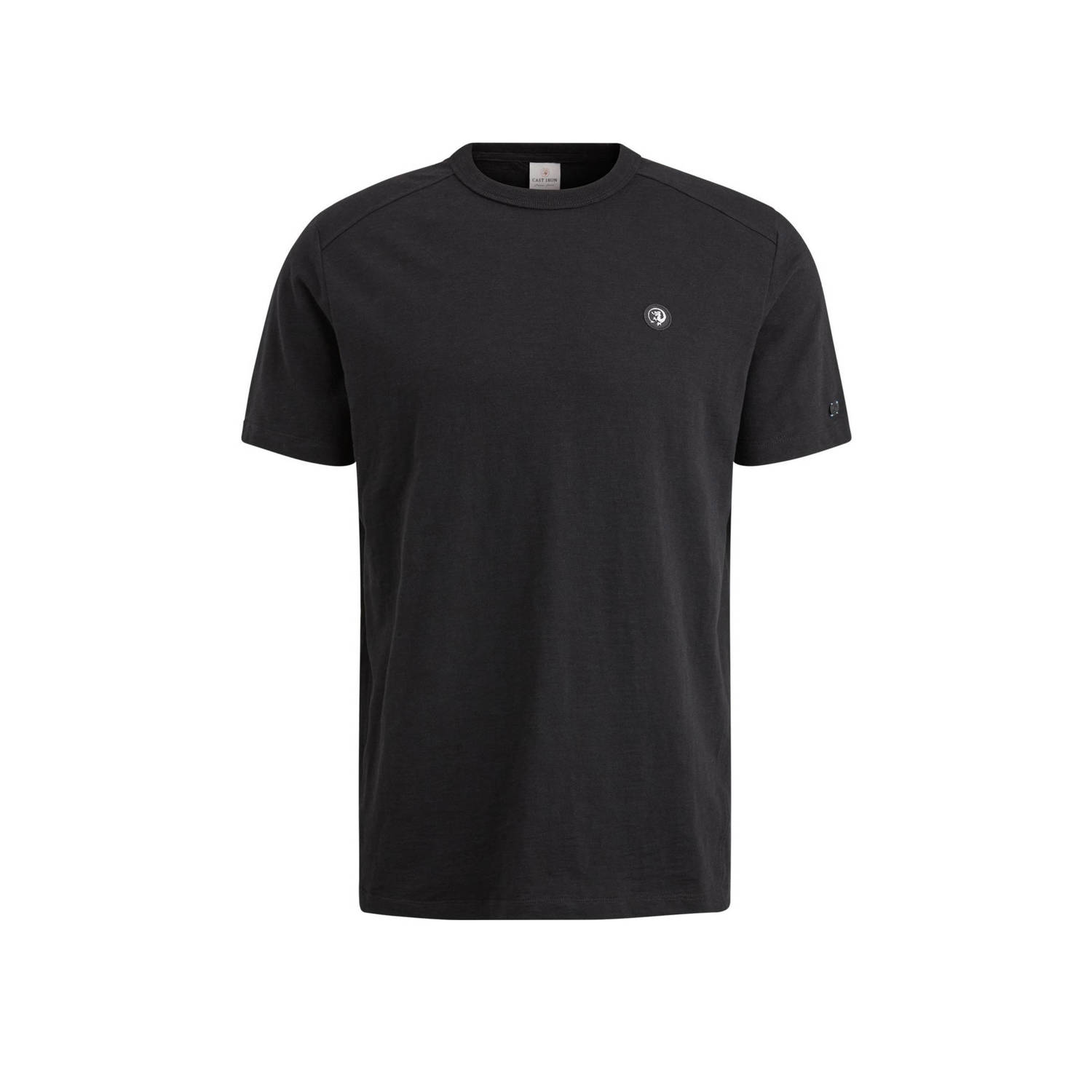 CAST IRON Heren Polo's & T-shirts Short Sleeve R-neck Essential Cotton Zwart