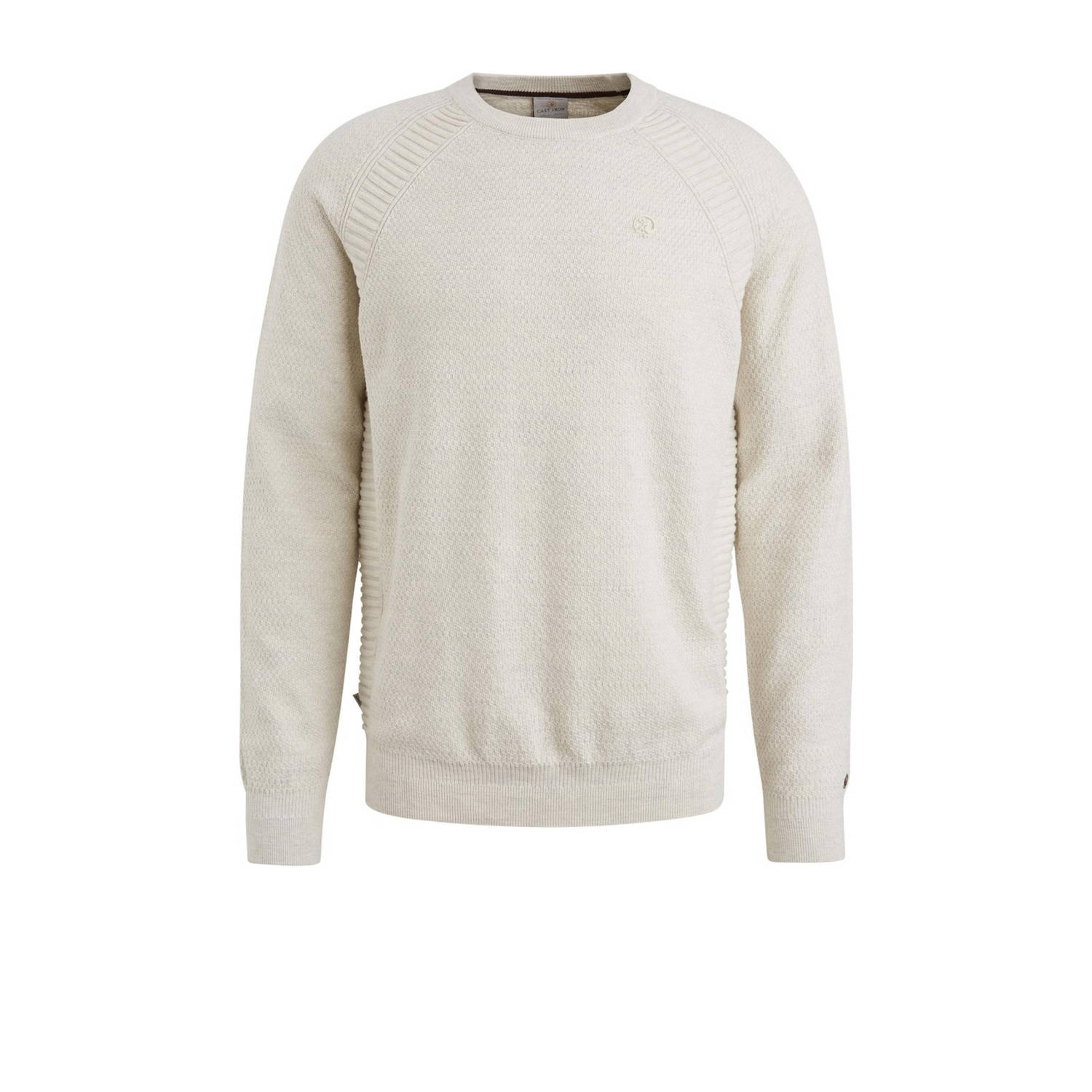 CAST IRON Heren Truien & Vesten Crewneck Cotton Heather Plated Blend Beige