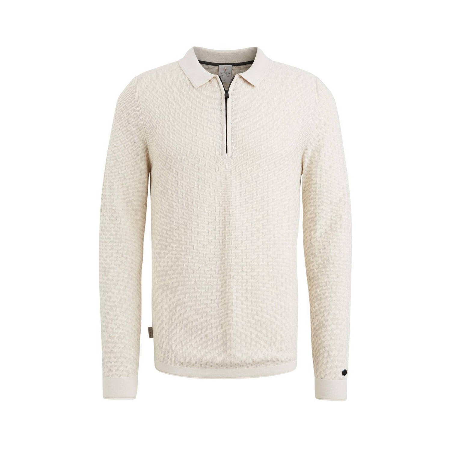 CAST IRON Heren Polo's & T-shirts Long Sleeve Polo Cotton Modal Beige