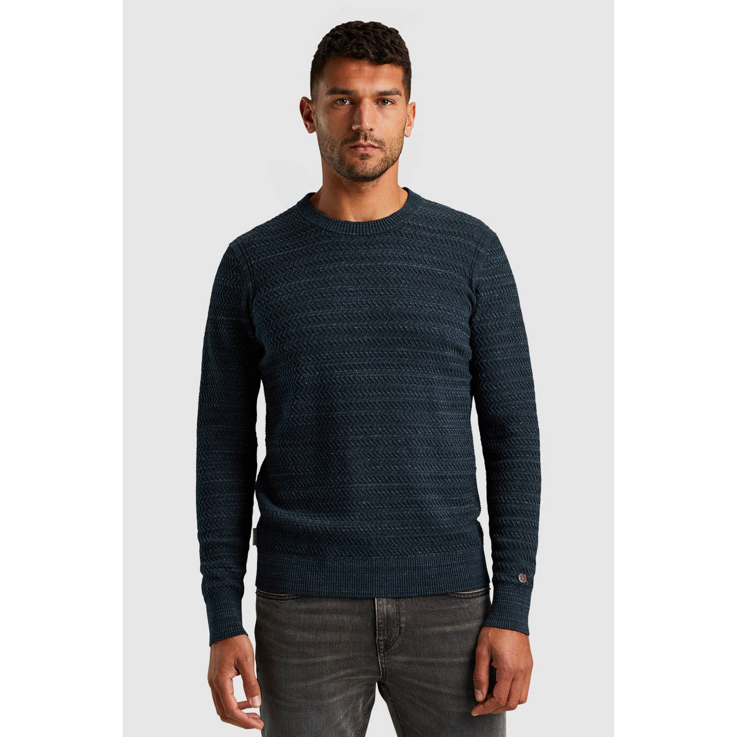 Cast Iron Crewneck Pullover Ckw2411353 Blue Heren