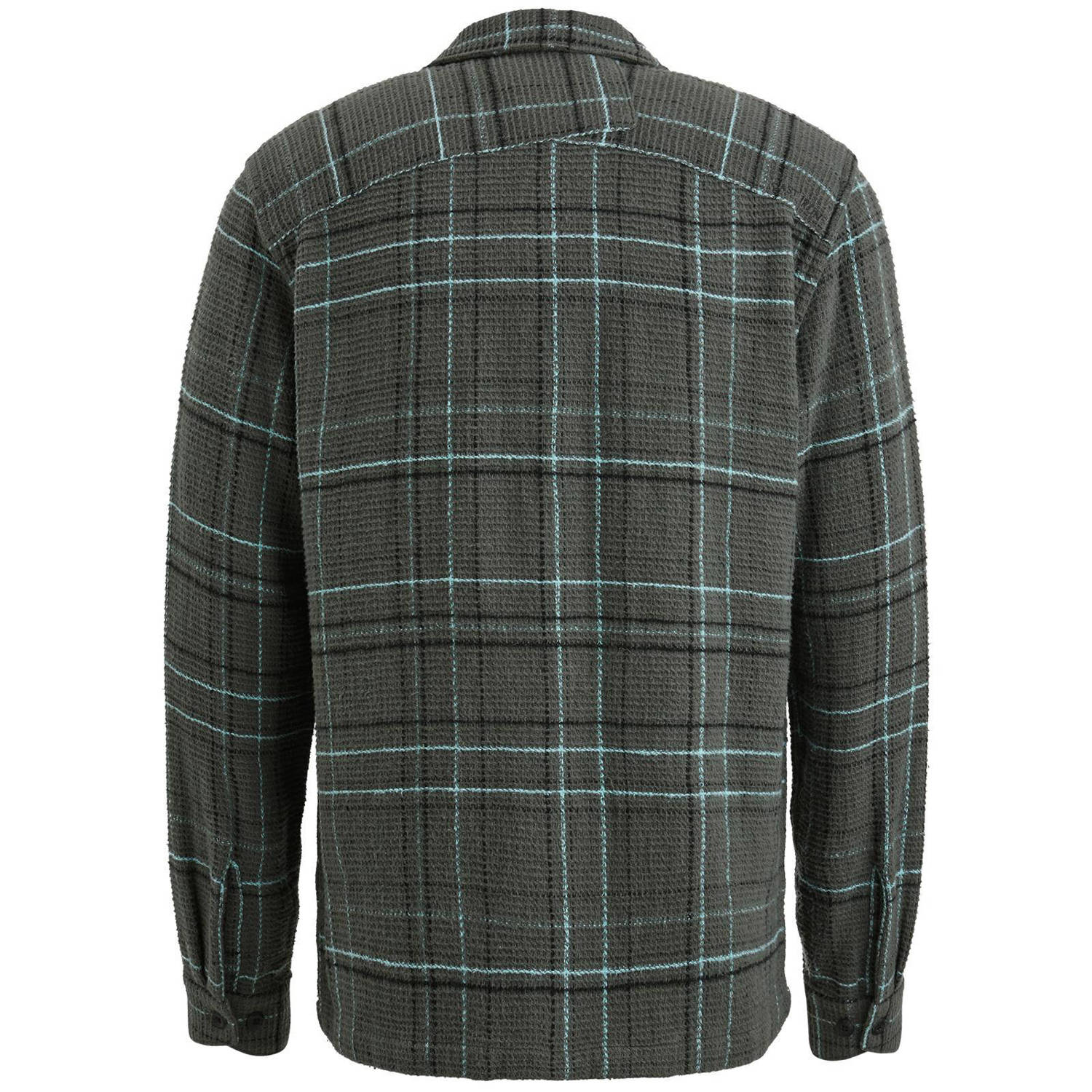 Cast Iron geruit overshirt met ingebreid patroon groen