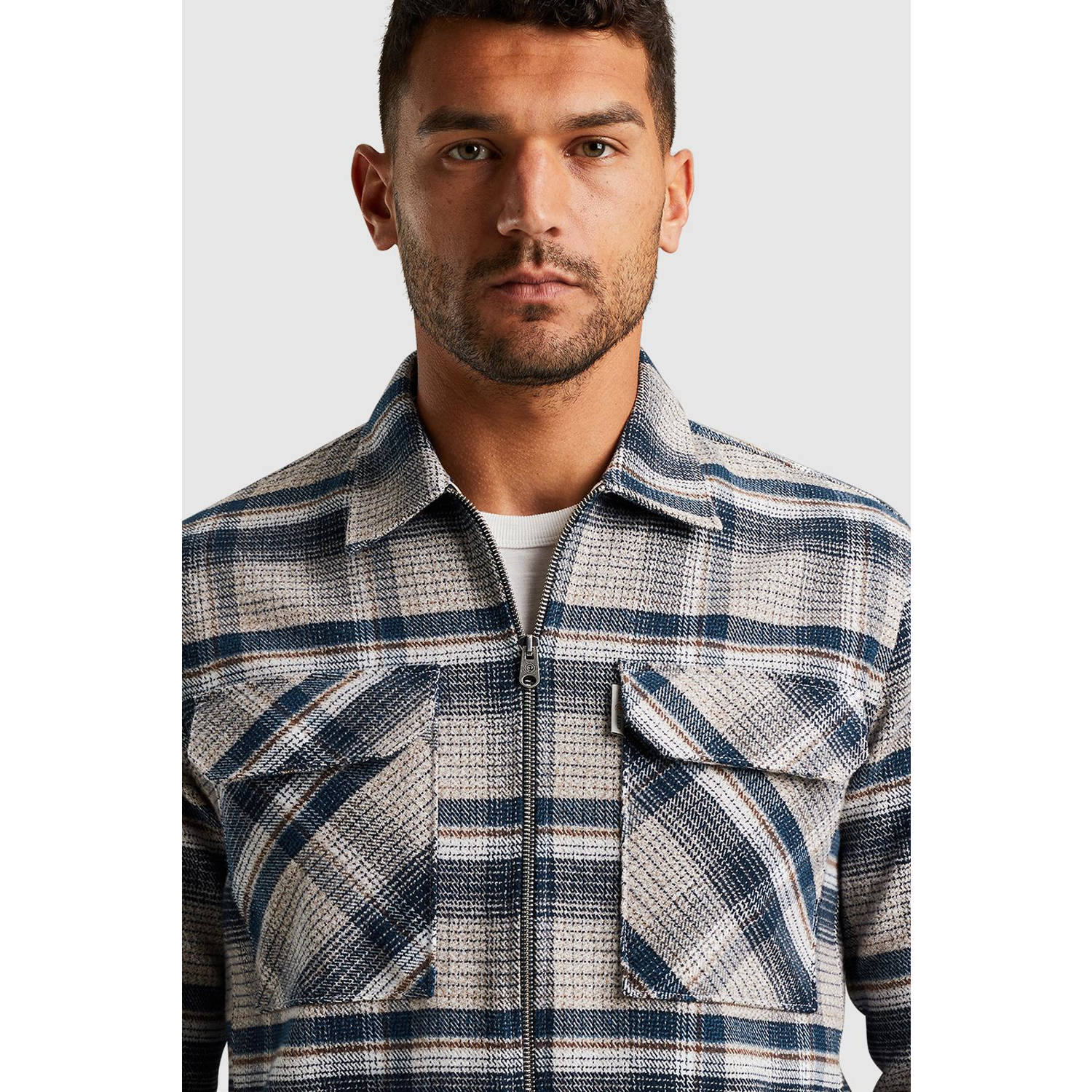Cast Iron overshirt blauw