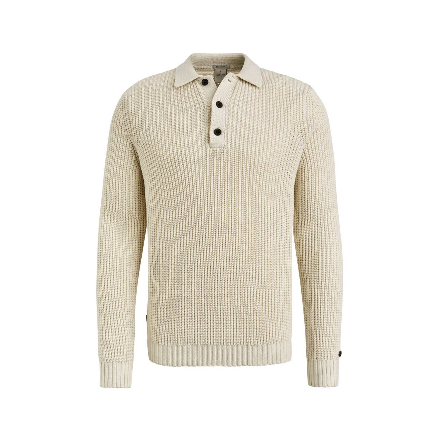Cast Iron Pullover Lange Mouw Polo Regular Fit Gray Heren