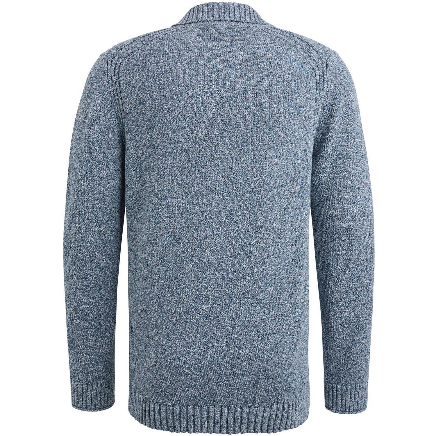Cast Iron gebreid vest blauw grof gebreid