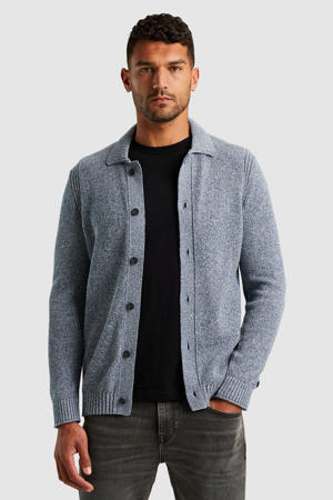 gebreid vest blauw grof gebreid