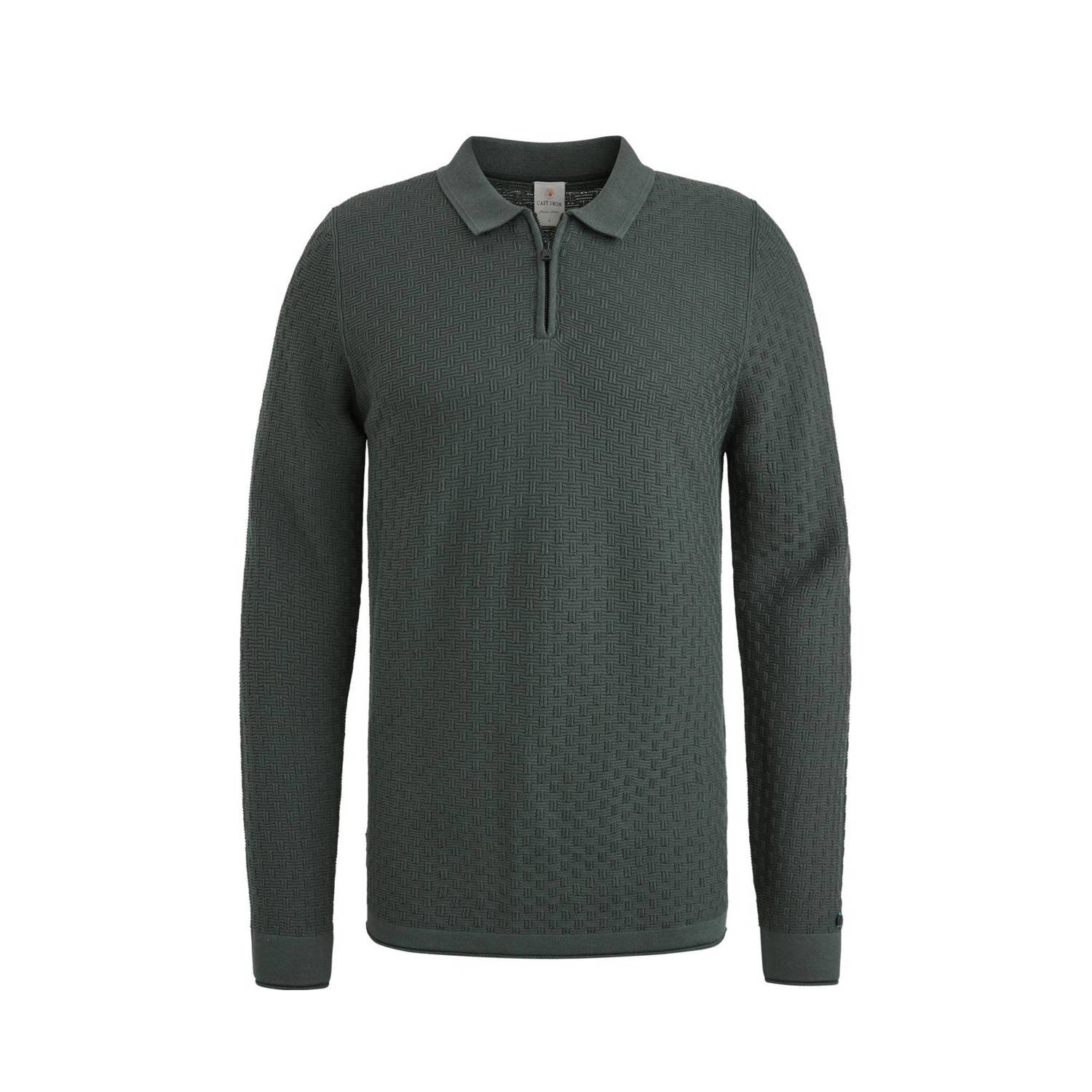 CAST IRON Heren Polo's & T-shirts Long Sleeve Polo Cotton Modal Groen