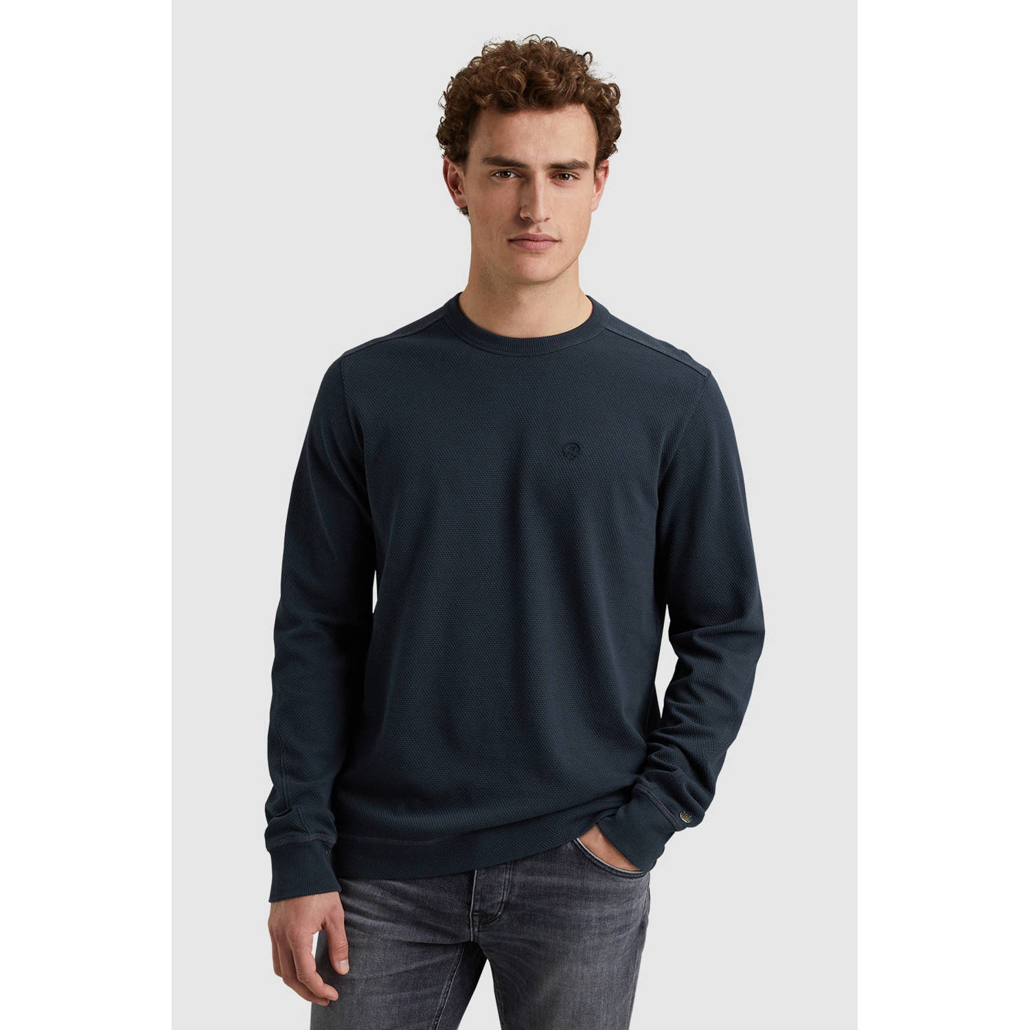 Cast Iron gebreide regular fit longsleeve navy