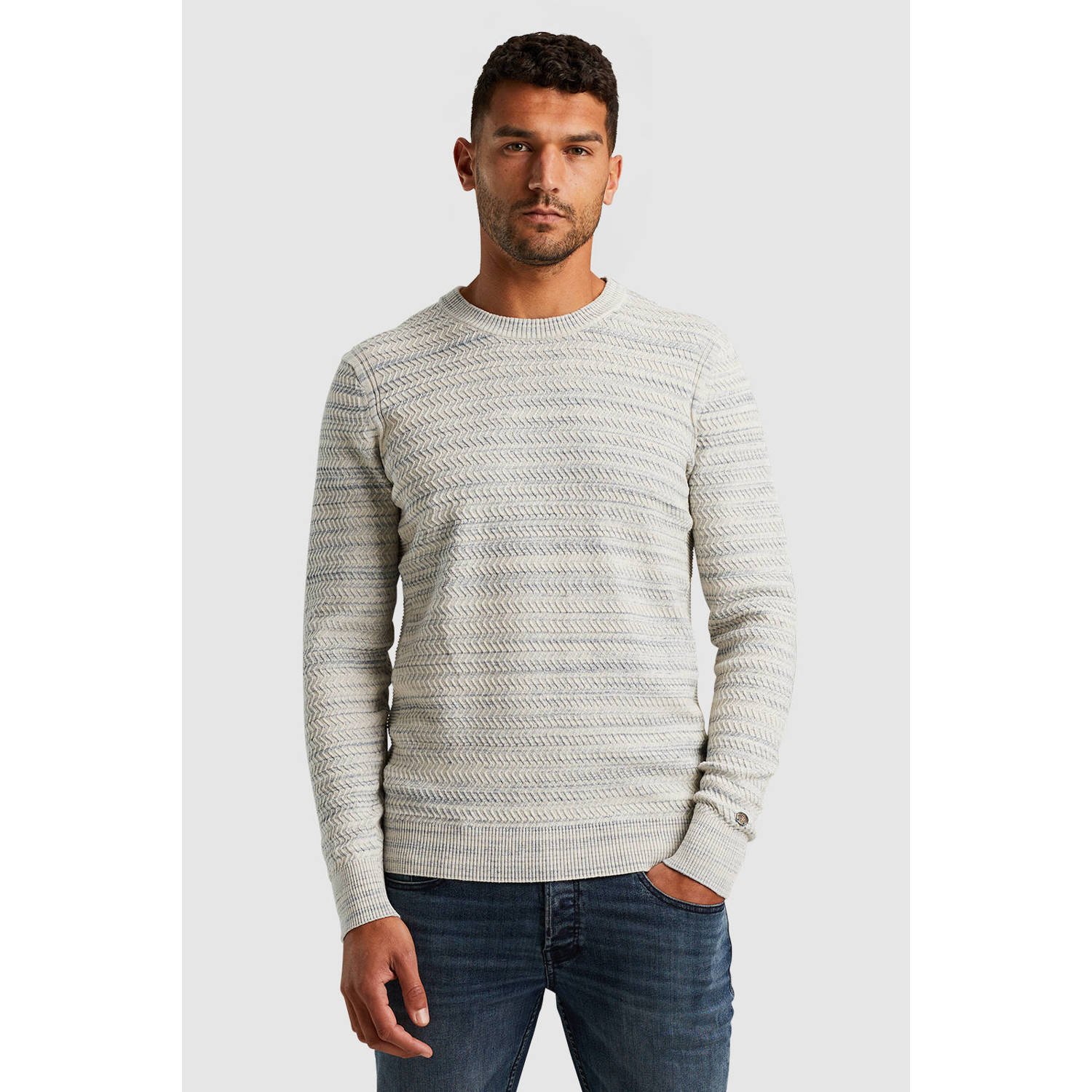 Cast Iron Crewneck Pullover Sweater Gray Heren