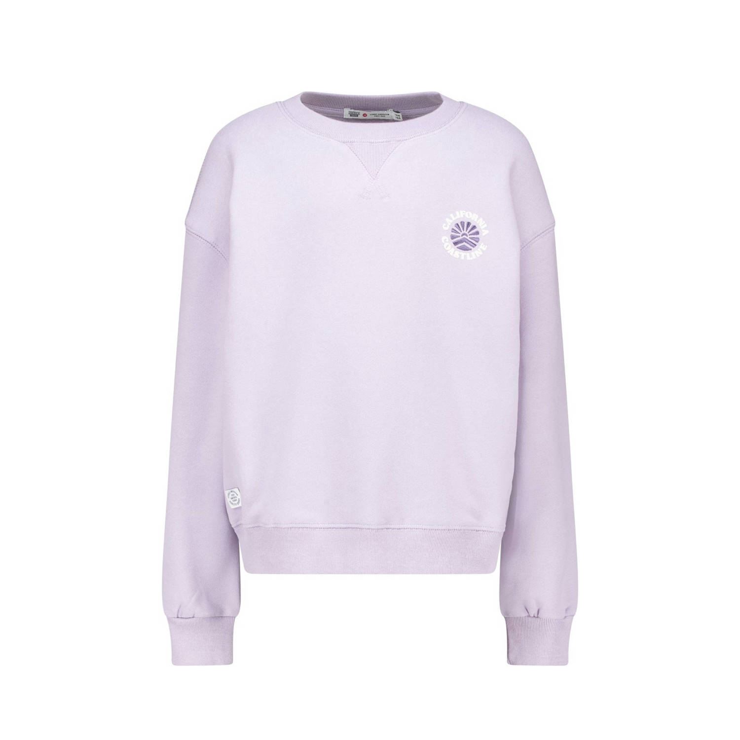 America Today sweater Saar JR met backprint offwhite Paars Backprint 146 152