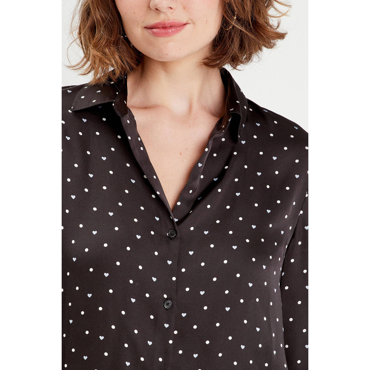 Cache blouse met sterren zwart