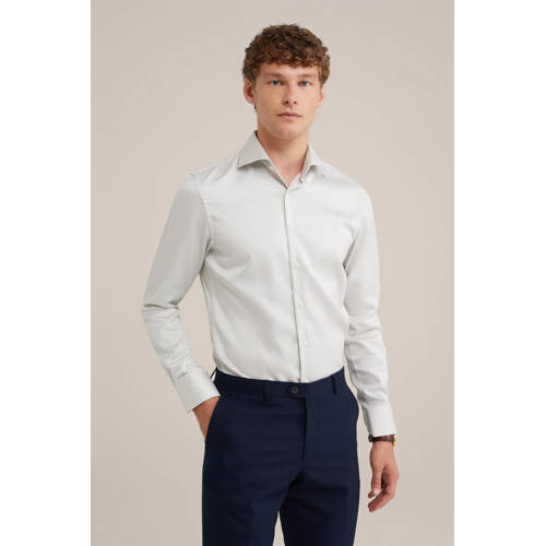 WE Fashion slim fit overhemd lichtgroen afbeelding