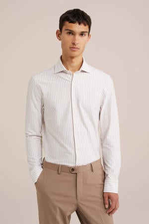 Tall fit casual overhemd beige