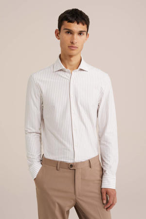 Tall fit casual overhemd beige