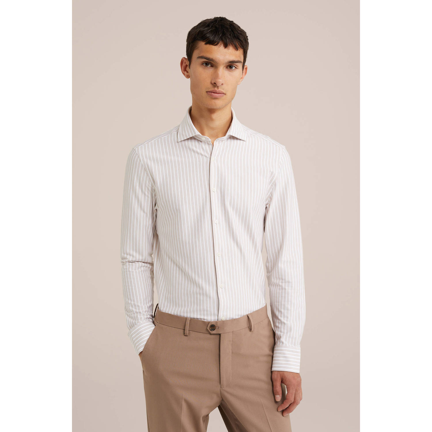 WE Fashion WE Fundamentals Tall fit overhemd beige