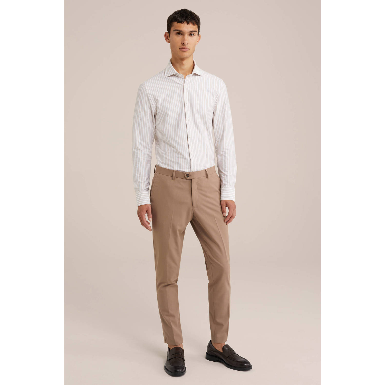 WE Fashion WE Fundamentals Tall fit overhemd beige