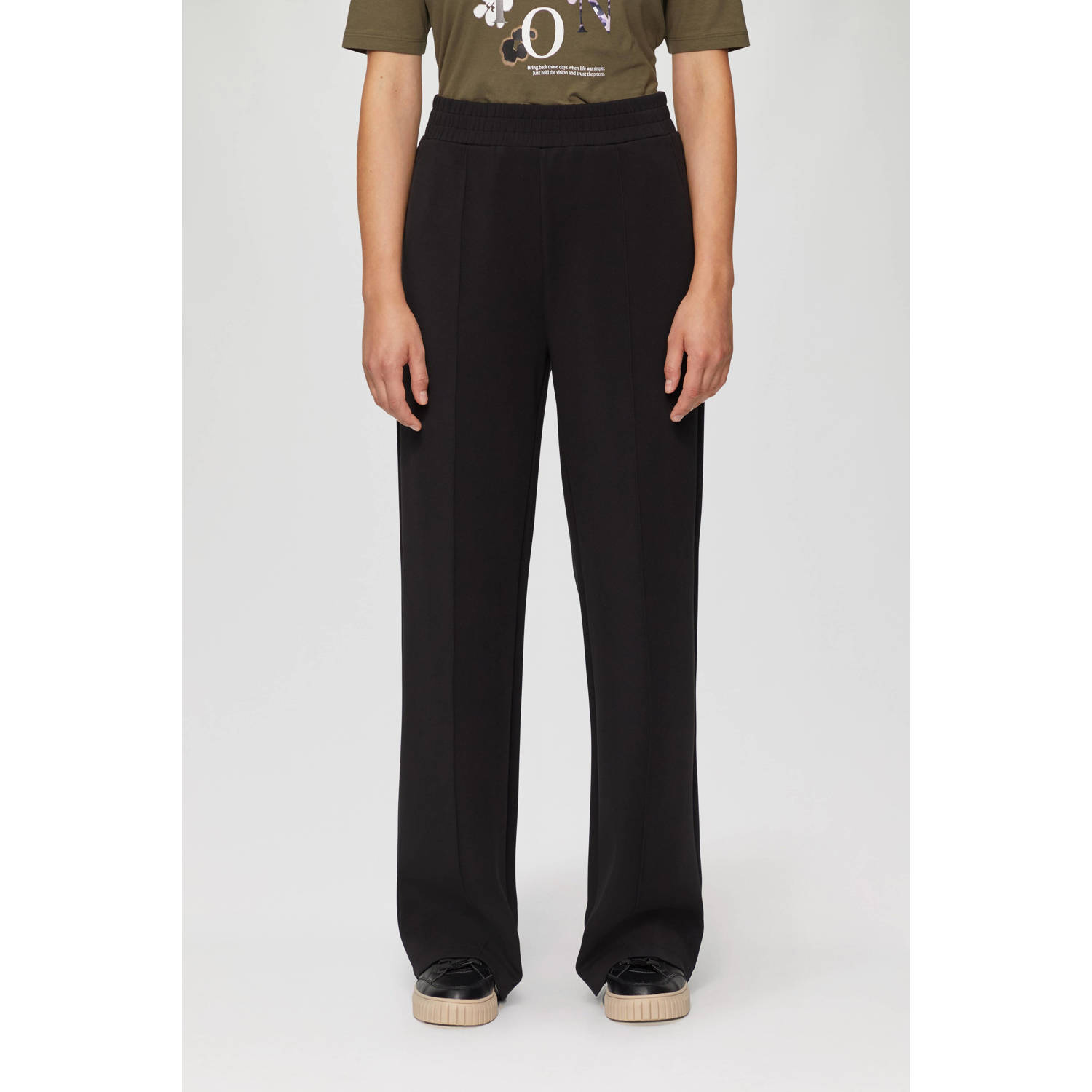S.Oliver RED LABEL Regular fit wijde broek in scubalook