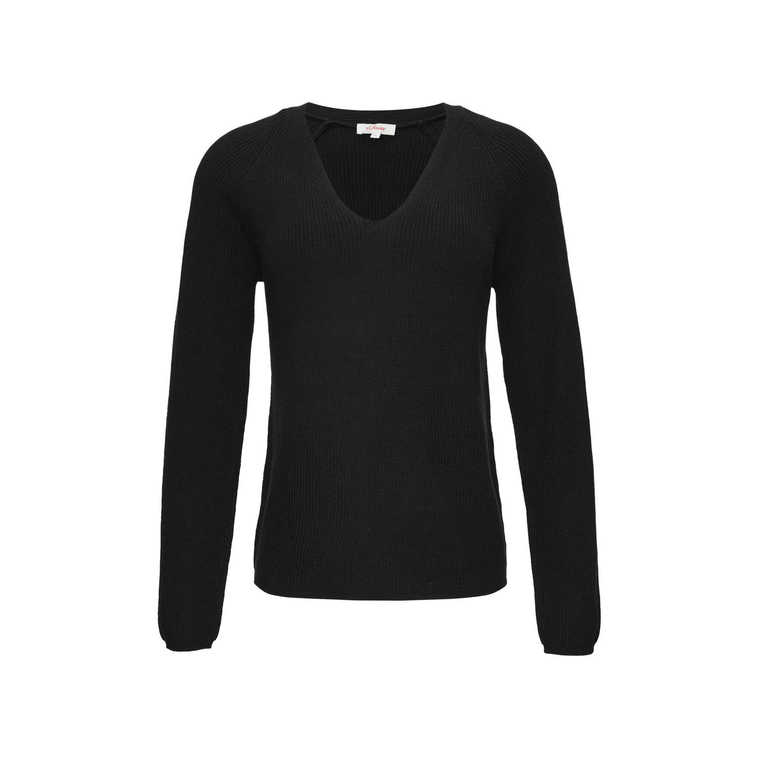 S.Oliver RED LABEL Regular fit gebreide pullover met V-hals en raglanmouwen