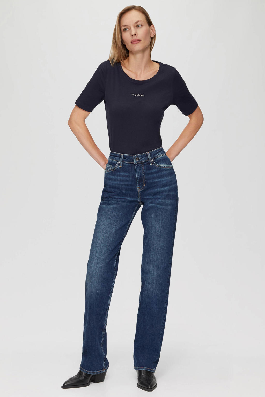 s.Oliver straight leg jeans Karolin dark blue