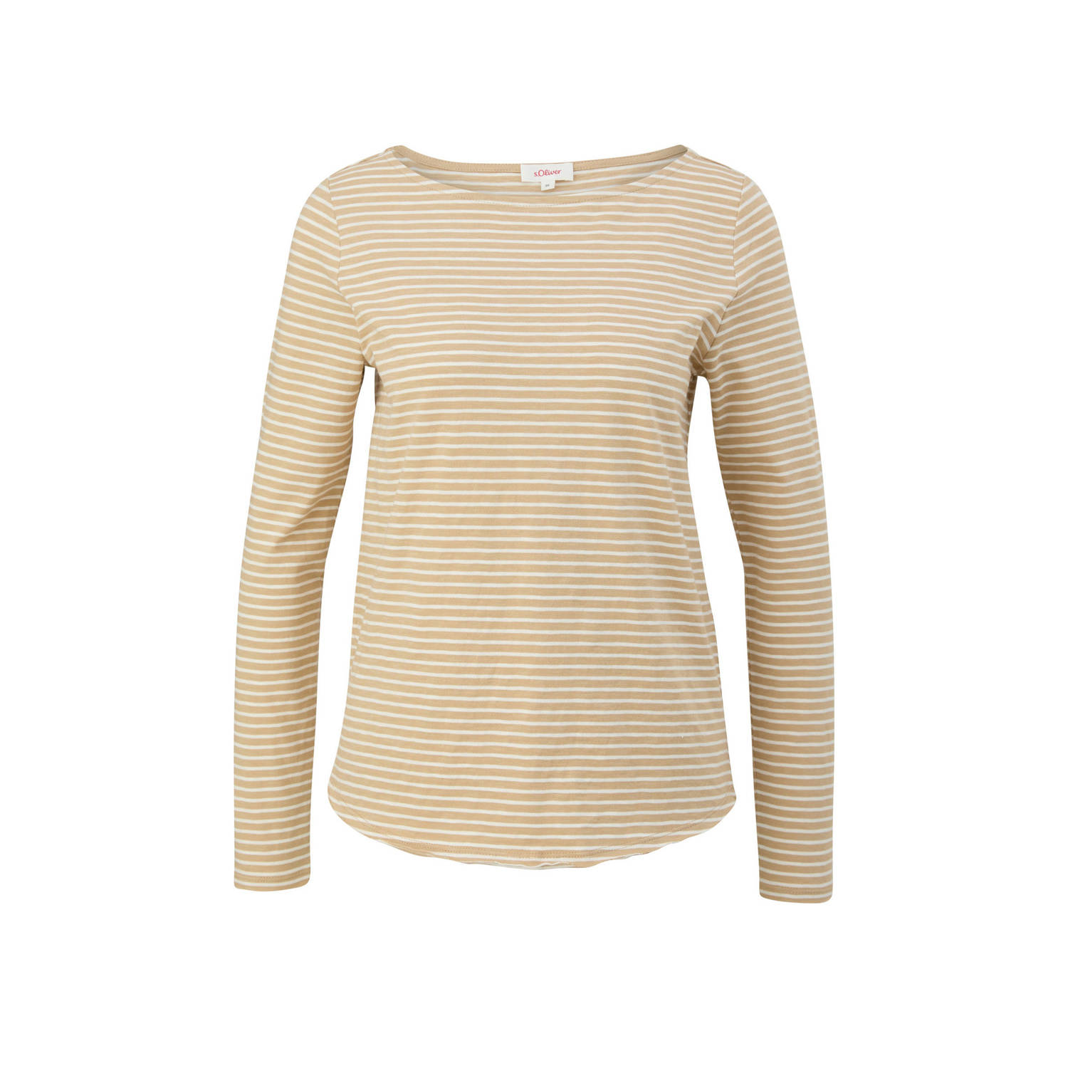 S.Oliver RED LABEL Regular fit shirt met lange mouwen structuur van gevlamd garen en boothals
