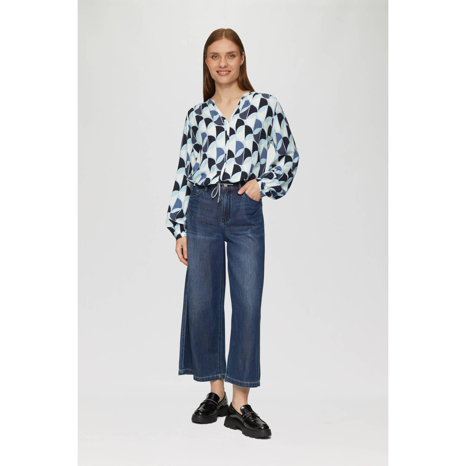 s.Oliver top met grafische print blauw