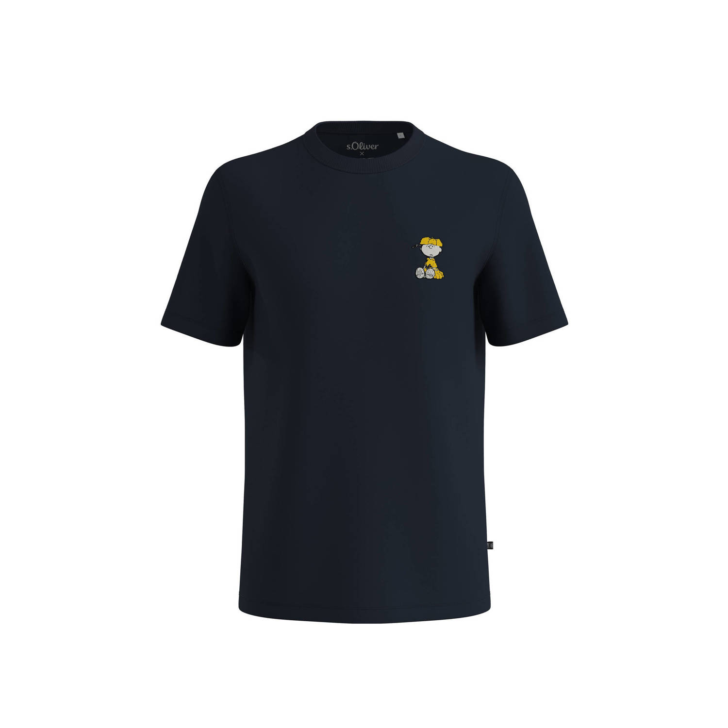 S.Oliver Big Size T-shirt Plus Size met printopdruk marine