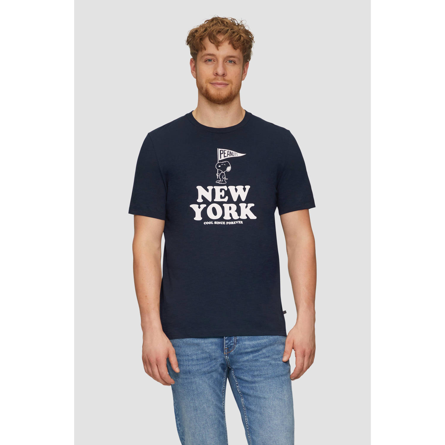s.Oliver T-shirt met printopdruk marine