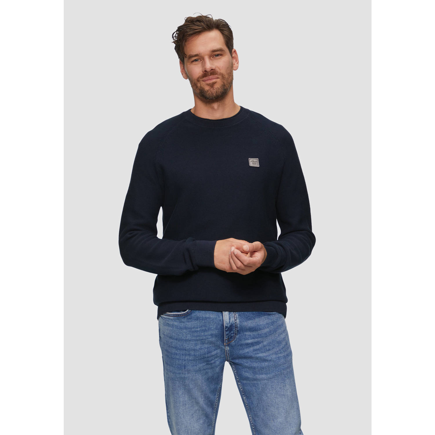 s.Oliver gebreide trui donkerblauw